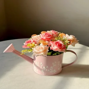 Home-Decor-showpice metal flower bucket with flower