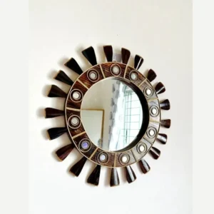 বাঁশের তৈরী প্রিমিয়াম আয়না ঘর সাজানোর জন্য cofee color bamboo mirror